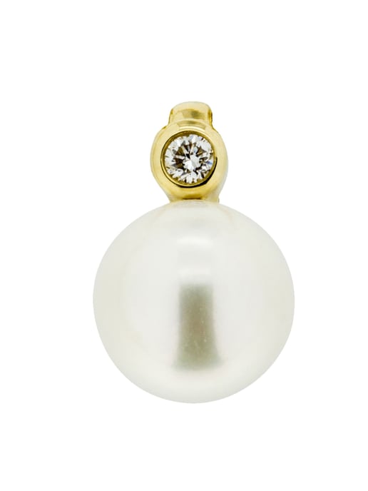 Orolino Trailer 585 gold with brilliant-cut diamond 0.03ct. + pearl 7-7.5mm - Image 1