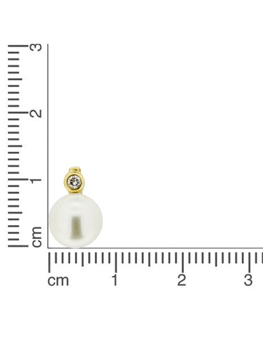 Orolino Trailer 585 gold with brilliant-cut diamond 0.03ct. + pearl 7-7.5mm - Image 2