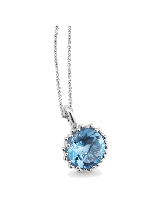 Orolino Trailer 585 gold with blue topaz (retained) 11.5mm round - Image 3