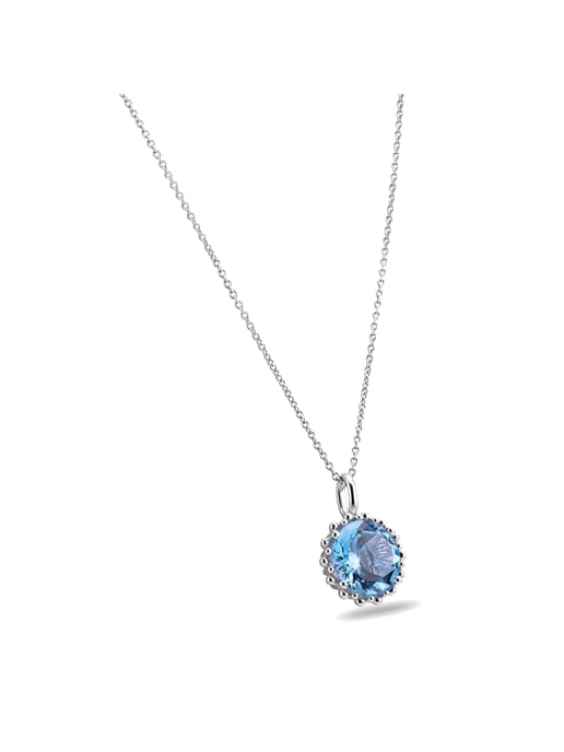 Orolino Trailer 585 gold with blue topaz (retained) 11.5mm round - Image 4