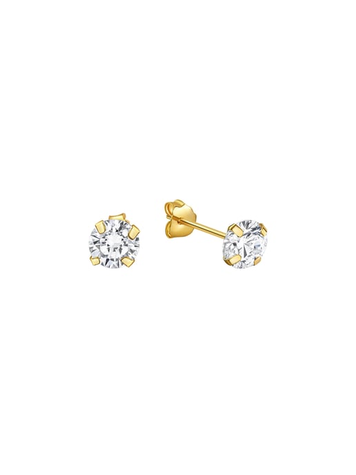 Fascination by Ellen K. Earrings 333 gold zirconia white 5mm - Image 1