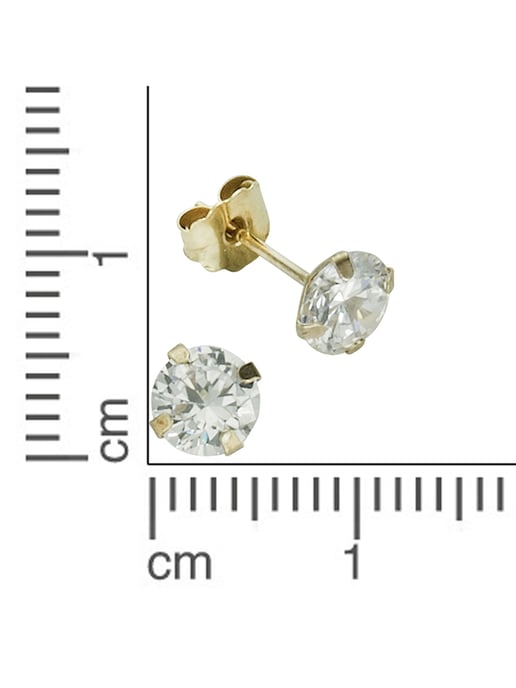 Fascination by Ellen K. Earrings 333 gold zirconia white 5mm - Image 3