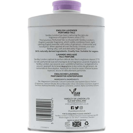 Yardley English Lavender Perfumed Talcum Powder 200G - Image 2