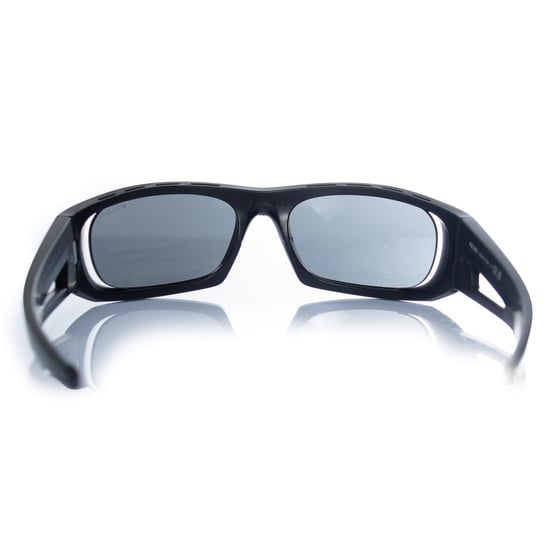 Prada, matte black sunglasses with red logo - Image 4