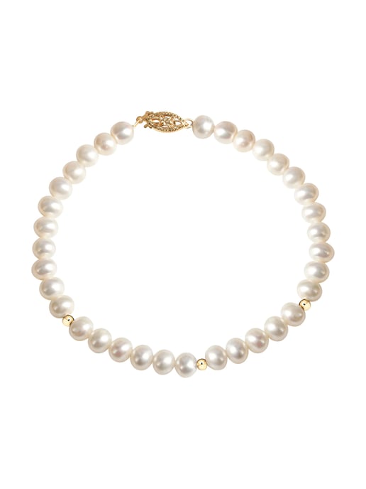 Fascination by Ellen K. Bracelet Gold 585 with white pearls 20cm - Image 1