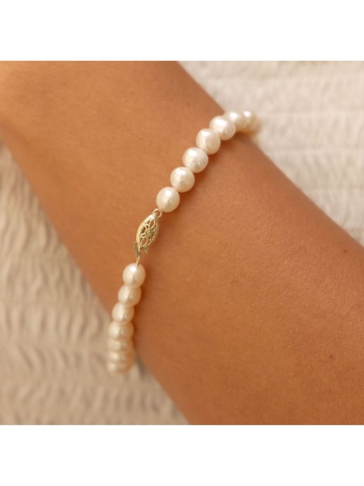 Fascination by Ellen K. Bracelet Gold 585 with white pearls 20cm - Image 2