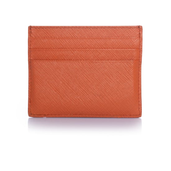 Prada, saffiano leren kaartenhouder in oranje - Image 2