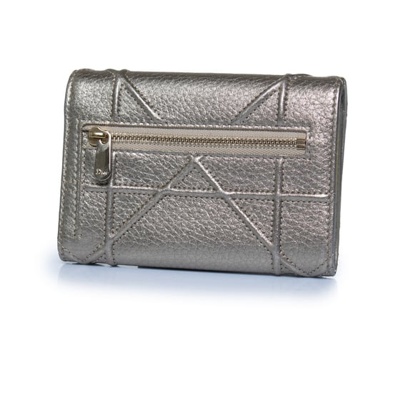 Dior, Gold leather Diorama trifold wallet - Image 2