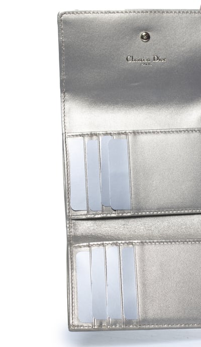 Dior, Gold leather Diorama trifold wallet - Image 5