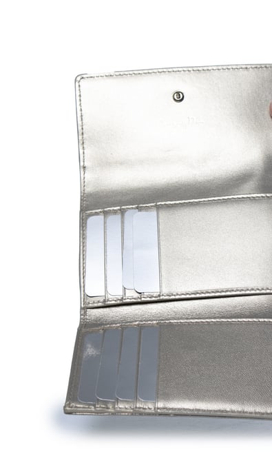 Dior, Gold leather Diorama trifold wallet - Image 6