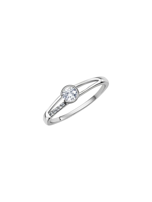 Fascination by Ellen K. Ring Gold 375 with white zirconia - Image 3