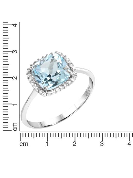 Fascination by Ellen K. Ring 375 white gold with blue topaz and white zirconia - Image 2