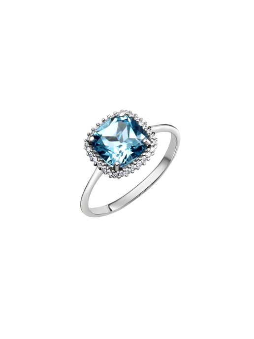 Fascination by Ellen K. Ring 375 white gold with blue topaz and white zirconia - Image 3
