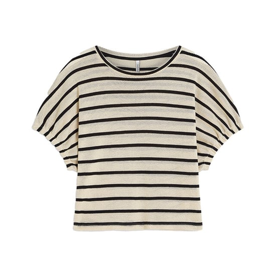 Summum top striped gauze 3s5322-30787 702 pebble beige - Image 1