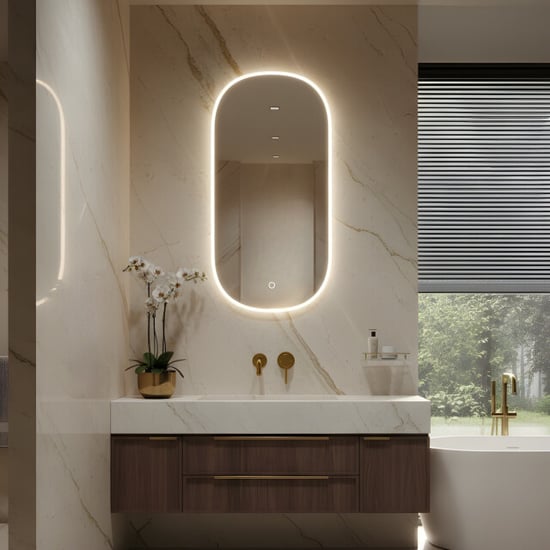 Lumoire ® badkamerspiegel met verlichting ray 45 x 100 cm superellips met - Image 1