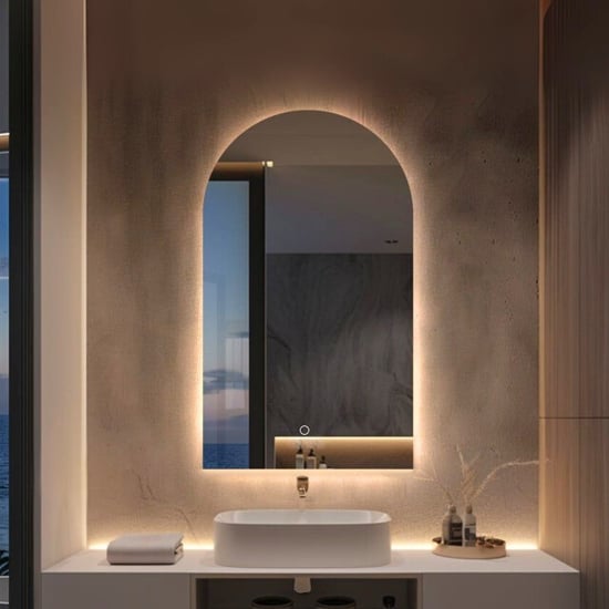 Lumoire ® badkamerspiegel met verlichting serenity 45 x 100 cm half ovaal - - Image 1