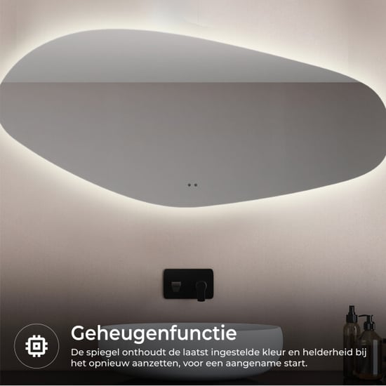 Lumoire ® spiegel met verlichting river 100 cm organisch badkamerspiegel - - Image 4