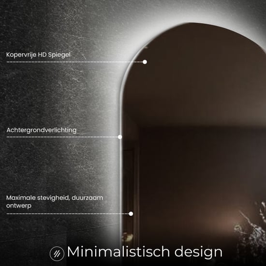 Lumoire ® badkamerspiegel met verlichting serenity 45 x 100 cm half ovaal - - Image 5