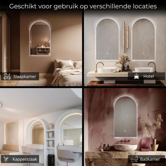 Lumoire ® badkamerspiegel met verlichting serenity 45 x 100 cm half ovaal - - Image 6