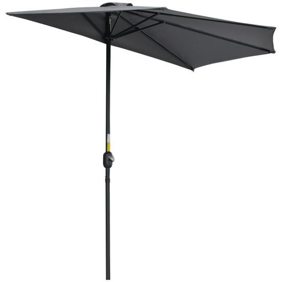 4goodz Halfronde aluminium muurpparasol met zwengel - - Image 1