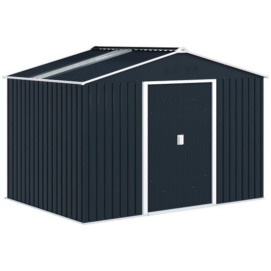 4goodz Tuinschuur metaal met bodemframe 277x195x192 cm donker - Image 1