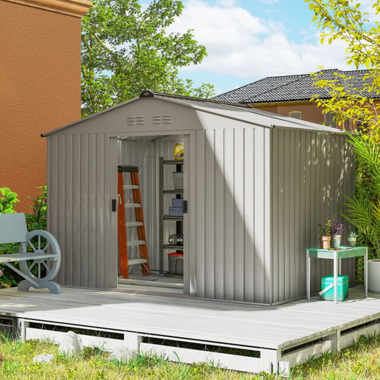 4goodz Tuinschuur metaal met bodemframe 277x195x192 cm - - Image 2