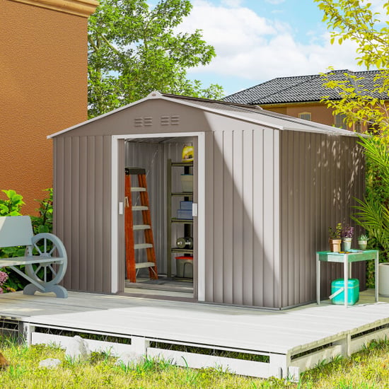 4goodz Tuinschuur metaal met bodemframe 277x195x192 cm - - Image 2