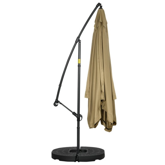 4goodz Zweefparasol vierkant met klamboe en parasolvoettegels 295 cm - - Image 4