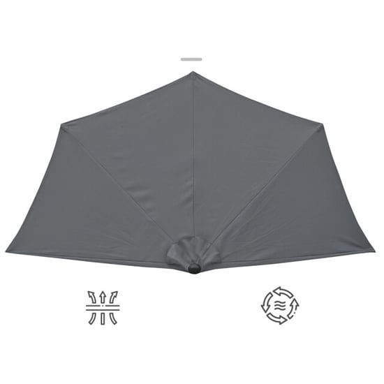 4goodz Halfronde aluminium muurpparasol met zwengel - - Image 5