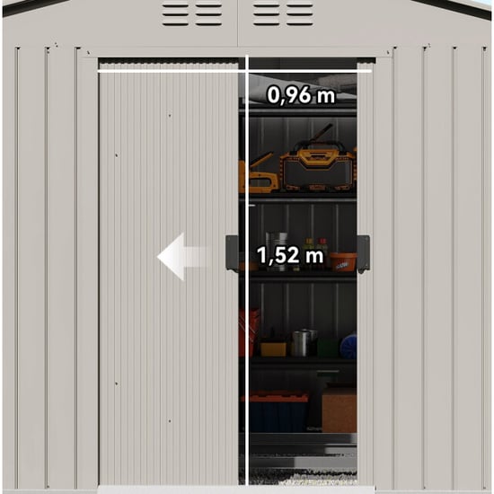 4goodz Tuinschuur metaal met bodemframe 277x195x192 cm - - Image 6