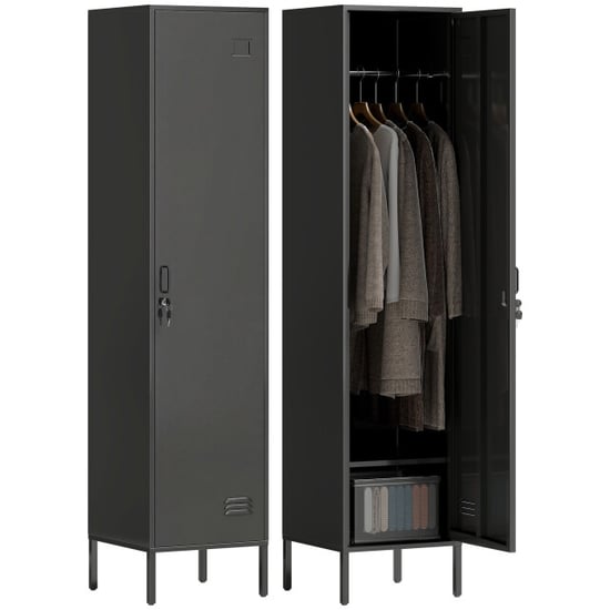 4goodz Locker archiefkast metaal met afsluitbare deur 40x40x179 cm - - Image 1