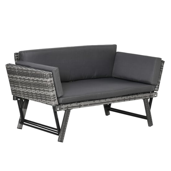 4goodz Polyrattan tuinbank 2-zits met opklapbare armleuningen - - Image 1