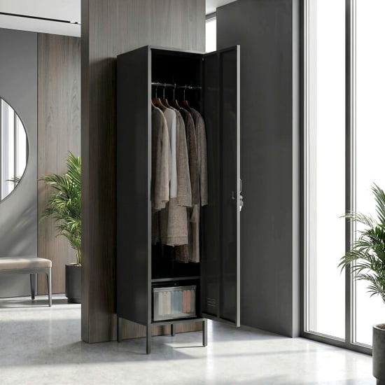 4goodz Locker archiefkast metaal met afsluitbare deur 40x40x179 cm - - Image 4