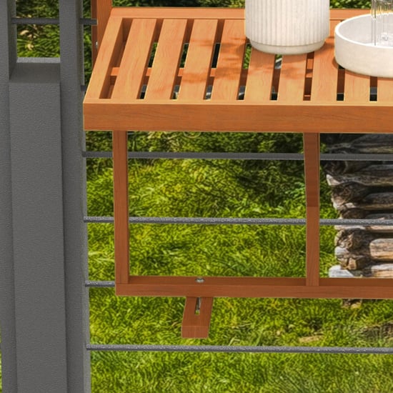4goodz Outsunny balkonklaptafel voor balustrade, verstelbare hangtafel - Image 2