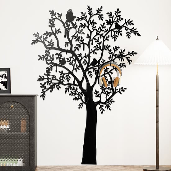 4goodz Wandkapstok metaal boomdesign met vogels 175 cm - - Image 2