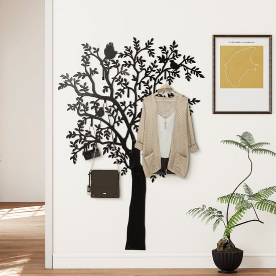 4goodz Wandkapstok metaal boomdesign met vogels 175 cm - - Image 4