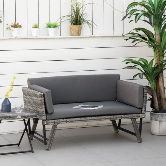4goodz Polyrattan tuinbank 2-zits met opklapbare armleuningen - - Image 5