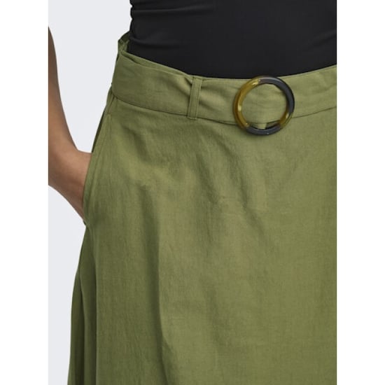 Jacqueline de Yong milan linen hw belted skirt wvn 15366394 olive drab - Image 5