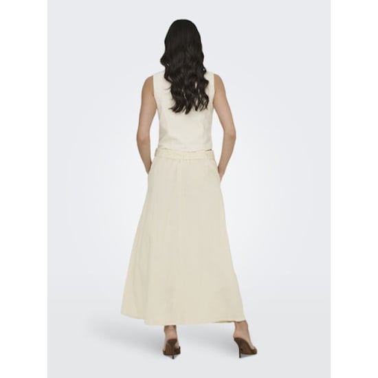 Jacqueline de Yong milan linen hw belted skirt wvn 15366394 oatmeal - Image 6