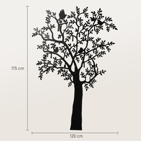 4goodz Wandkapstok metaal boomdesign met vogels 175 cm - - Image 5