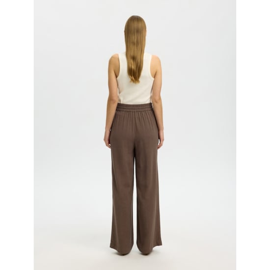 Selected Femme slwviva-gulia hw long sun pant noos 16089062 chocolate chip - Image 2