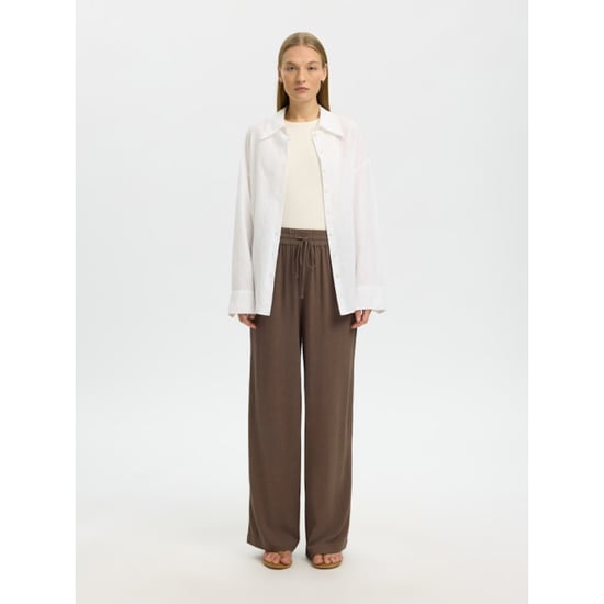 Selected Femme slwviva-gulia hw long sun pant noos 16089062 chocolate chip - Image 4