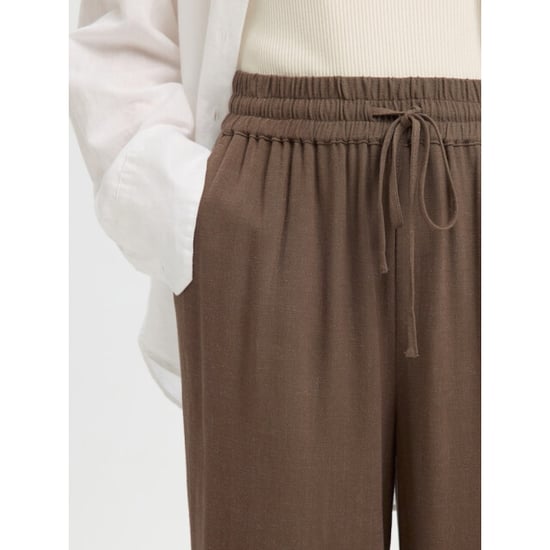 Selected Femme slwviva-gulia hw long sun pant noos 16089062 chocolate chip - Image 5