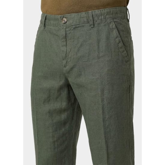 Bos Bright Blue Linnen broek beach pant 5507.426/331 - Image 2