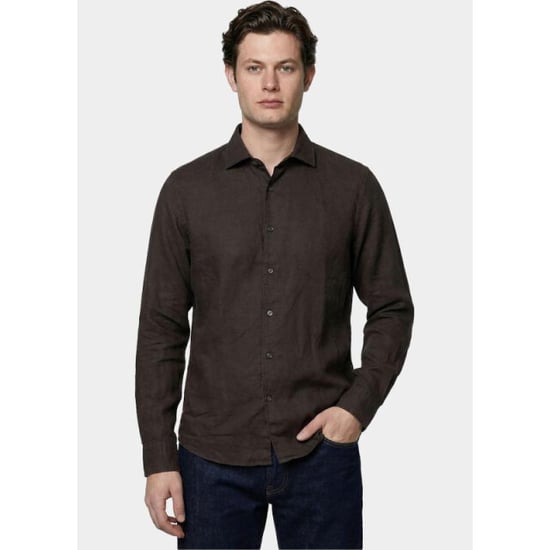 Bos Bright Blue Casual hemd lange mouw linnen shirt 5405.426/679 - Image 2