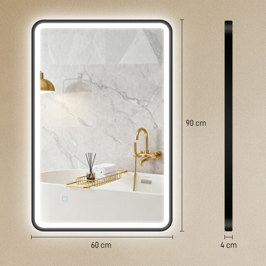 4goodz Badkamerspiegel 60x80 cm met led verlichting dimbaar horizontaal en - Image 4