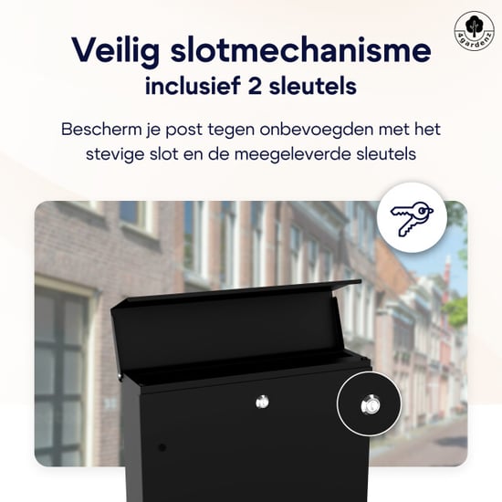 4gardenz ® brievenbus hangend brievenbus staal veilig slot - - Image 4