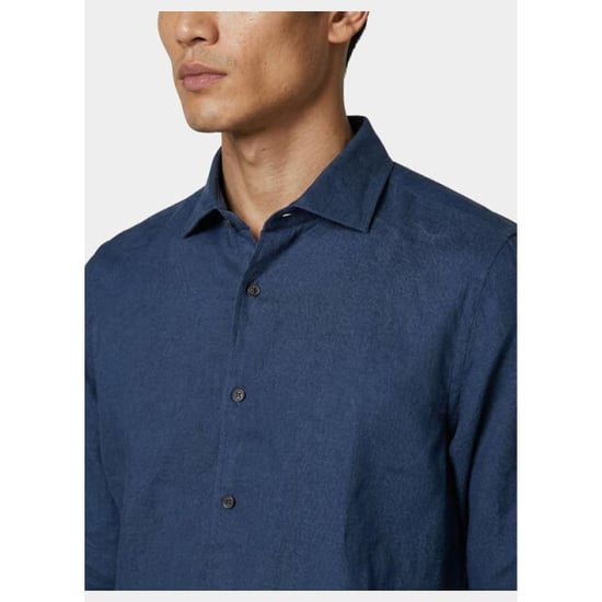 Bos Bright Blue Casual hemd lange mouw linnen shirt 5405.426/235 - Image 2