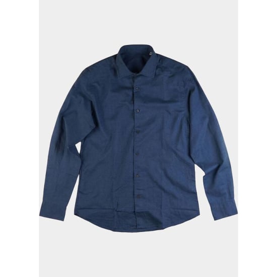Bos Bright Blue Casual hemd lange mouw linnen shirt 5405.426/235 - Image 3