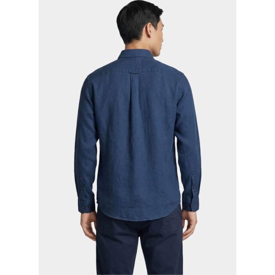 Bos Bright Blue Casual hemd lange mouw linnen shirt 5405.426/235 - Image 4